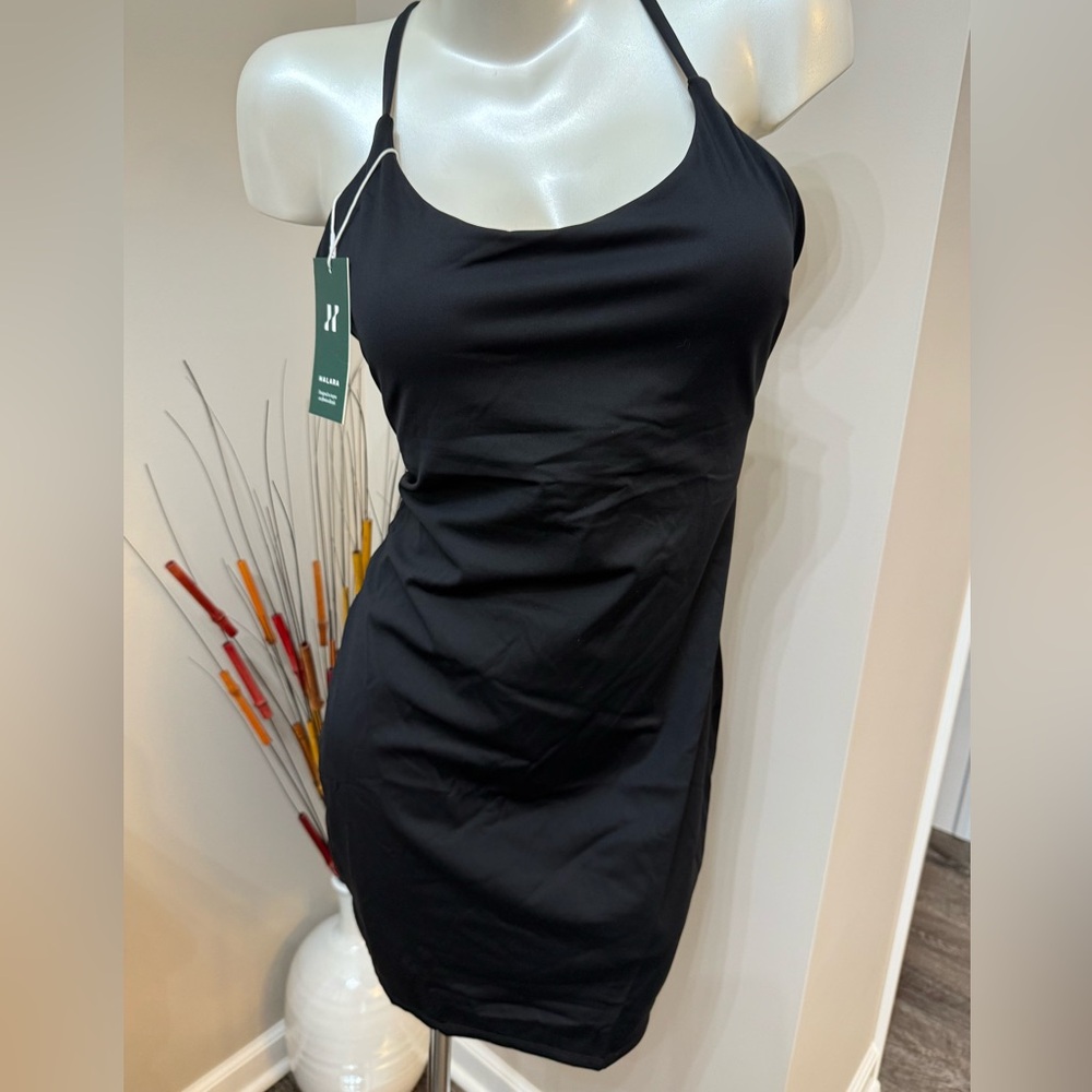 NWT Halara Patitoff Black Crisscross Padded Shelf Bra Bodycon Mini Dress Sz XL